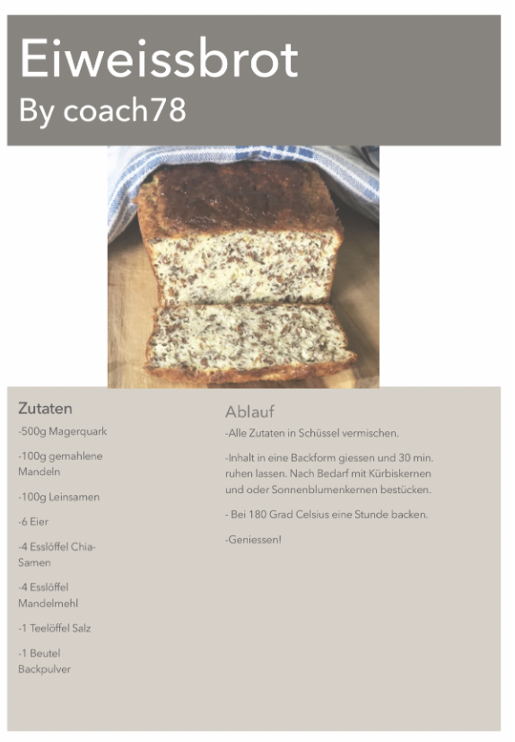Rezept Rezept von Eiweissbrot